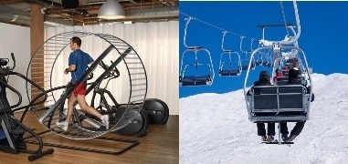 Human-powered chair lift