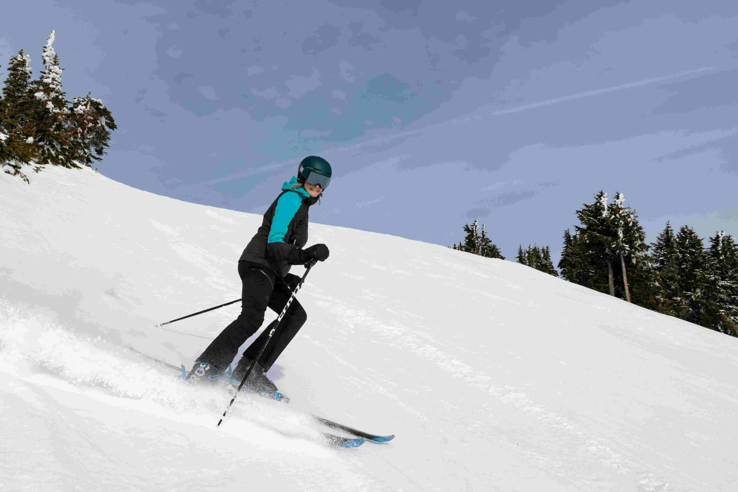 Woman skiing on holiday