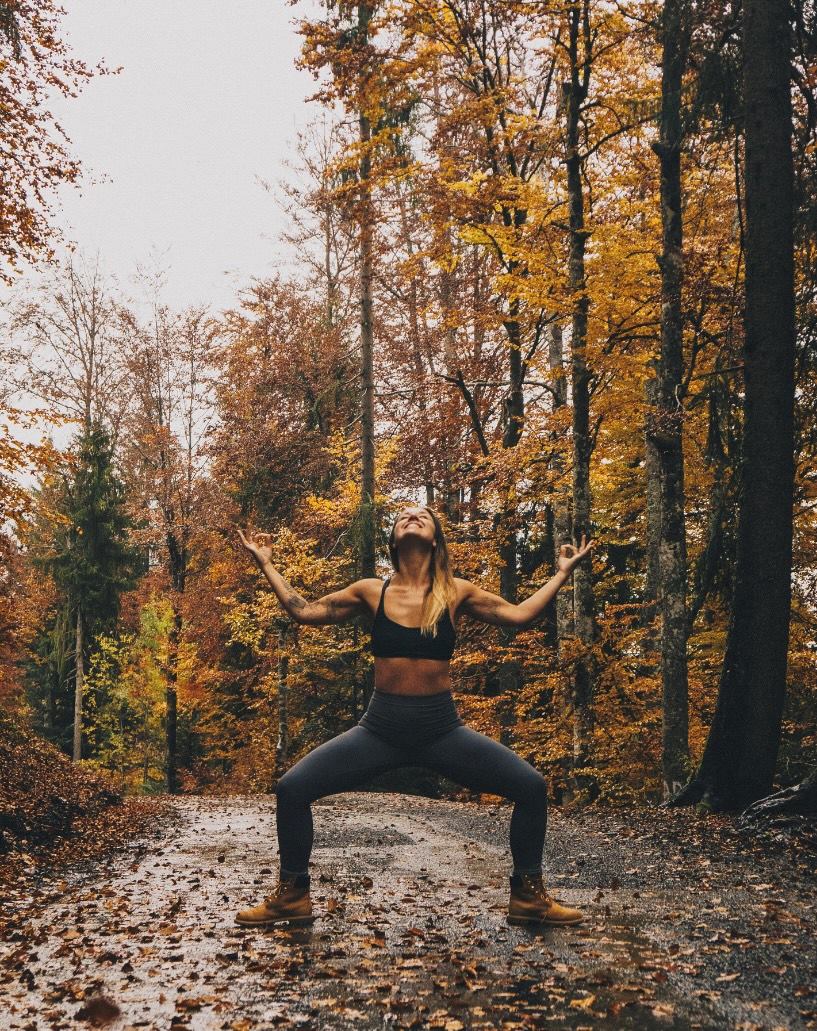 Goddess pose - ski yoga